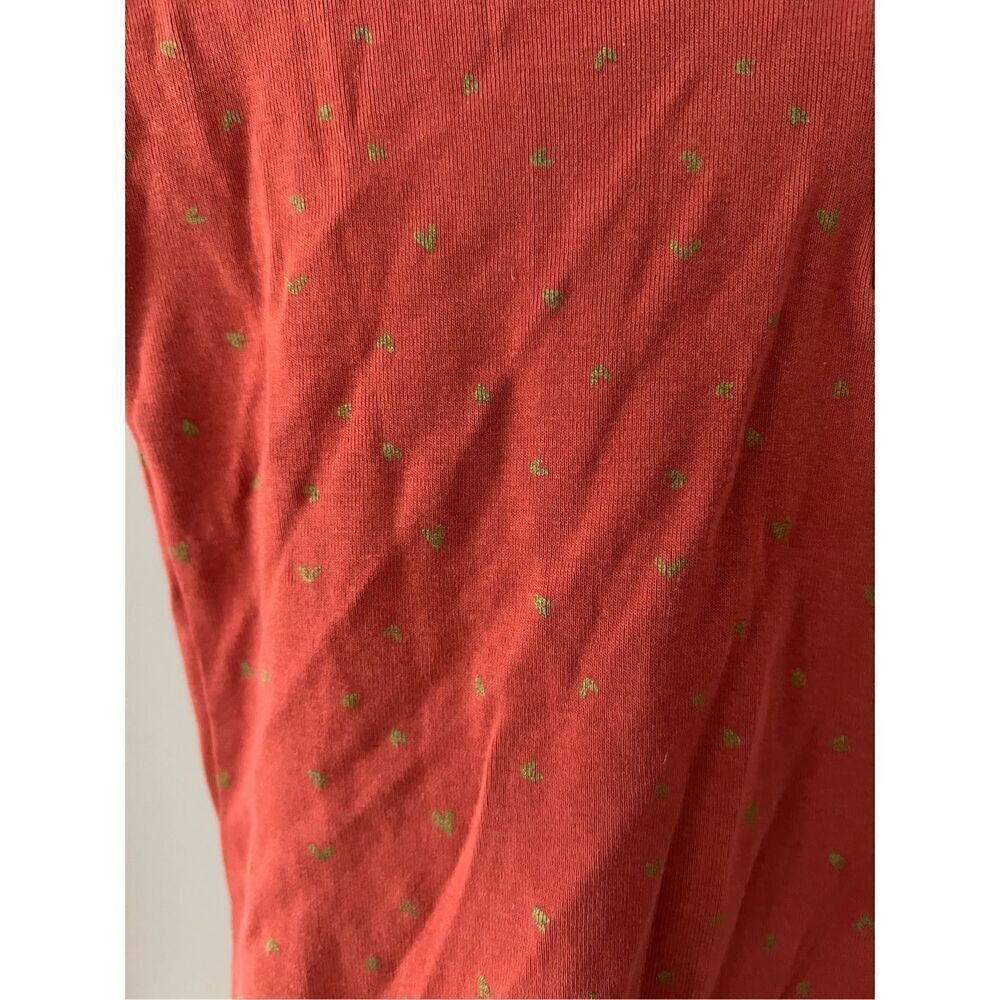 Camaieu essentials dark orange with gold stars Henley long sleeve tee S - Picture 2 of 4